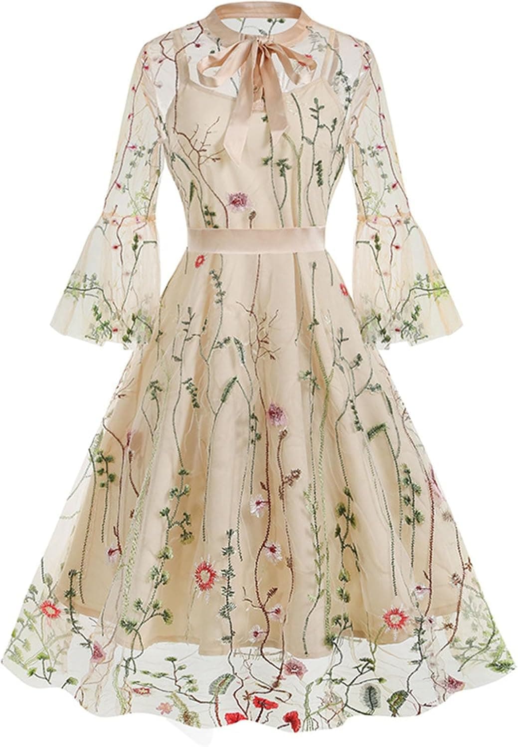 Vintage Floral Midi Dress